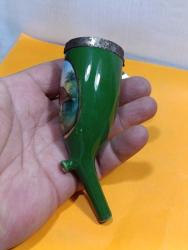 Pİ1-----KUŞ GÖRSELLİ PORSELEN PİPO KASESİ--ÇATLAĞI VAR