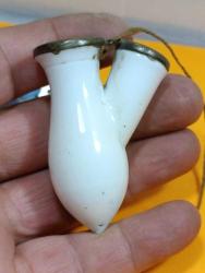 Pİ1-----GEYİK GÖRSELLİ PORSELEN PİPO KASESİ--ÇATLAĞI VAR