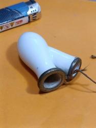 Pİ1-----GEYİK GÖRSELLİ PORSELEN PİPO KASESİ--ÇATLAĞI VAR