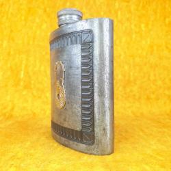 VINTAGE SINGAPORE PHONIX PEWTER SİNGAPUR ARSLANI KABARTMA GÖRSELLİ CEP MATARASI FLASK