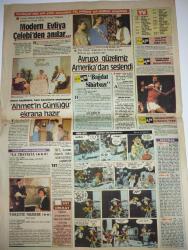 RENK GAZETESİ DOĞUM GÜNÜ GAZETESİ-17 Haziran 1984-Ekrem Kurt-Kazım Yıldız-Mümin Çılgın-Akın Özdeniz-Şerif Karagöz-Süleyman Akdağ-Tunay Adışen-Davut Akdağ-Ahmet Atçı-Sedat Okumuş-Mustafa Göçer-Nezihe Araz-Şükrü Kızılot-Piyale Madra-Ralph Smith-Haslet Soyöz-Frank Ridgeway-Semih Poroy-Hikmet Feridun Es-Neşe Erberk-Sarah Bernhardt-Morris-Goscinny  Gazi koşusu 58 yaşında-Bedensiz Kadın-Göz Aldanması-Otomobil uçar gider-Yeşil Parmaklı Çocuk-Gül Kızım-Çekirgeler Sirki Başkanı-4 Boynuzlu Koç-İçindeki Yumurta-Hafiye 99-İki çağın ve iki dünyanın arasındaki şehir: İstanbul-Kadınlar Alemi-Ramazanda Resimli Fıkralar-Kırk Yıllık Bektaşiler-Ortaoyunu-Modern Evliya Çelebi’den anılar-Avrupa güzelimiz Amerika’dan seslendi-Ahmet’in Günlüğü ekrana hazır-La Traviata-Violette Noziere-Bağdat Sihirbazı-Red Kit-Sarah Bernhardt