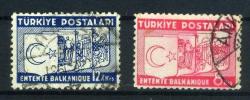 Koleksiyon Pulları,1937 BALKAN ANTANTI,2 Pulluk Damgalı Tam Seri