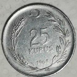 TÜRKİYE 1968   25  KURUŞ