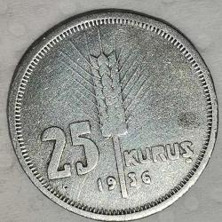 TÜRKİYE 1936   25  KURUŞ   GÜMÜŞ  3  GRAM