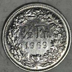 İSVİÇRE 1969   1/2 FRANK