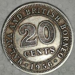 MALAYA VE BORNEO   1956      20  CENT