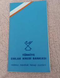 1990 TARİHLİ TÜRKİYE EMLAK KREDİ BANKASI VADESİZ MEVDUAT HESAP CÜZDANI KONDİSYON YÜKSEK KOLEKSİYONLUK ÇOK NADİR
