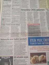 Hürriyet ege gazetesi DOĞUM GÜNÜ GAZETESİ  - 6 nisan 1993-Veyselin-Başhekim Dr. Levent Kotan-Avukat Mehmet Tarım-Feyzi Hepsenkal-Kibariye-Burçin Orhon-Ayhan Aşan-Ercan Akışık-Dilek Ercan-Bülent Ersoy-Maggie Danon-Dursun Kartal-Hacer Baytekin-Eray Kozanoğlu-Şevket Demirdelen-Muharrem Harika-Alpay-Erdem Türk-Ayşegül Yalçın-Ayfer Yılmaz-Ahmet KSK  Hırsızlıkta CMUK patlaması-Flaş Başhekimin isyanı İstifa-Kadere bak-Otoyola acil çağrı-Şoförün yalanı-800 milyonluk soygun-Mopak sezonu açıldı-Bilardo heyecanı dorukta-İlk San arpalık oldu-Küçük Nuran otobüs altında can verdi-Gecekondu oyu kaygandır-Barodan CMUK paneli-Babasıyla aynı kaderi paylaştı-Müziksiz Evin Konukları geliyor-Karşıyaka az attığına üzgün-Göztepe sopayı kaptı-Altayın derdi federasyon-Yarışmak istiyor-Bucaspor defansıyla övünüyor-Yelkencilerin çilesi