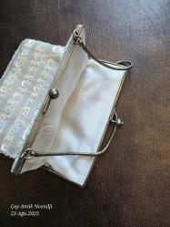 VİNTAGE PULLU BONCUKLU BAYAN CÜZDAN ÇANTA HONG KONG EL YAPIMI  14X14
