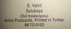 G. VAHİT'İN  SULUBOYA TABLOSU TEMALI KARTPOSTAL. KONDİSYON YÜKSEK KOLEKSİYONLUK