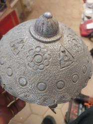 OSMANLI TEPELİK.Tepelik. Türkmen Gelin Tepeliği,   Nadir Çıkan Aliminyum Gelin Tepeliği,  Aliminyum Sultan Reşad 1 kuruş Süslemeli koleksiyonluk tepelik. En 14,5 cm. Yükseklik 8 cm.