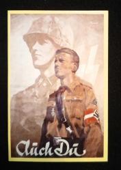 II. DÜNYA SAVAŞI ALMANYA PROPAGANDA POSTER KARTI 8.70 X 5.60 CM YENİ BASIM