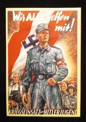 II. DÜNYA SAVAŞI ALMANYA PROPAGANDA POSTER KARTI 8.70 X 5.60 CM YENİ BASIM