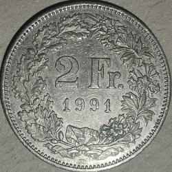 İSVİÇRE 1991  2 FRANK