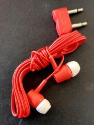 THY Logolu, Uçak Tipi Çift Girişli Kulaklık. Koleksiyonluk; Görüntü ve Ses Sistemleri İçindir. (Kırmızı-Beyaz) Ürün Sıfır-Kullanılmamış.