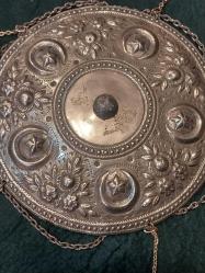 TEPELİK,  OSMANLI PENEZLİ YÖRÜK GELİN TEPELİĞİ, NADİR ÇIKAN OSMANLI AYYILDIZLI, SÜSLEMELİ TEPELİK,  DÜŞÜK AYAR GÜMÜŞ ALPAGA NADİR KOLEKSİYONLUK..13 cm.