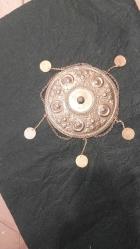 TEPELİK,  OSMANLI PENEZLİ YÖRÜK GELİN TEPELİĞİ, NADİR ÇIKAN OSMANLI AYYILDIZLI, SÜSLEMELİ TEPELİK,  DÜŞÜK AYAR GÜMÜŞ ALPAGA NADİR KOLEKSİYONLUK..13 cm.