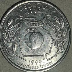 AMERİKA  1999 P      ÇEYREK  DOLAR  25 CENT   HATIRA GEORGIA