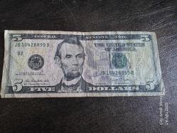 ABD REPLACEMENT (YILDIZLI)  AMERİKA BİRLEŞİK DEVLETLERİ 5 DOLAR 2009 ESKİ TİP ABRAHAM LINCOLN. 5 DOLAR