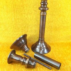 VINTAGE BİR ÇİFT AVRUPA BRONZ PATENELİ PİRİNÇ ŞAMDAN