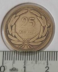 1951 PİRİNÇ 25 KURUŞ ORİJİNAL MADENİ PARA 3YYY1A ÇOK ÇOK TEMİZ EN NADİR TARİHLİSİ