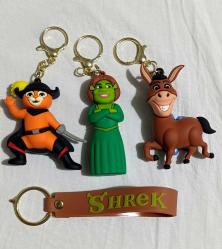 Shrek animasyon film kahramanları figür anahtarlık süs aksesuar nostalji tasarım dekor hediye koleksiyon hobi set Fiona Çizmeli Kedi Eşek