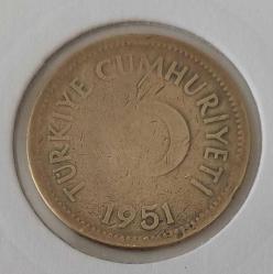 1951 PİRİNÇ 25 KURUŞ ORİJİNAL MADENİ PARA 3TTT1A ÇOK TEMİZ EN NADİR TARİHLİSİ