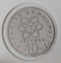 1984 YUNANİSTAN 10 DRAHMİ BAKIR-NİKEL ALAŞIMI ORİJİNAL MADENİ PARASI NADİR BBB1HH2