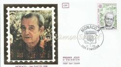 Monaco, M. Pagnol, 1980 İlk Gün Zarfı / FDC - İpek Baskı