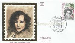 Monaco, G. Colette, 1980 İlk Gün Zarfı / FDC - İpek Baskı
