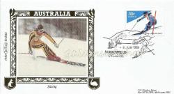 Australia, Skiing, 1984 İlk Gün Zarfı / FDC - İpek Baskı