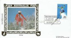 Australia, Skiing, 1984 İlk Gün Zarfı / FDC - İpek Baskı