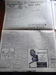 Cumhuriyet Gazetesi - 18 Kasım 1950 - Amerika bir çıkmaza girmiştir yazan Abidin Daver Başmakale - şair Orhan Veli Kanık'ın cenazesi kaldırıldı fotoğraf - Kore'de çetelerle savaşan birliğimizden bir müfreze düşmanı gözetliyor - Kore'deki birliğimiz büyük taarruza geçti - Kore savaş birliğimizde 10 Rum vatandaş da var - Amerika'nın bize verdiği denizaltılar - Başbakan Adnan Menderes İstanbul'da - Fenerbahçe ile maç yapacak isveç'in Elfsborg Takımı Dün geldi fotoğraf - Sovyet edebiyatında Kuzey Kore yazan Mirza Bala - Vasfi Rıza Zobu'nun açtığı hakaret davası - karanlık oda yazan Peride Celal Yazı Dizisi - Radyoda disiplin yazan Burhan Felek Köşe Yazısı - Türkiye İtalya boks karşılaşması - her şafakta ölürüm filmi elhamra sinemasında - yeni ses tiyatrosunda leblebici horhor ağa - küçük hikaye kalp çizgisi yazan Pirandello - Kore'den fotoğraflar - Türkiye'den kore'dekilere mektup - 1950-1951 Yunus Nadi mükafatı Milli mücadele'ye ait bir hatıra - Radyolin Diş macunu - Packard Otomobil