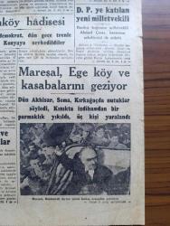 Cumhuriyet Gazetesi - 5 Eylül 1947 - intikal sarsıntıları yazan Nadir Nadi Başmakale - Cumhuriyet Halk Partisi grubu dün üç defa toplandı - Recep Peker kabinesi toplantı halinde fotoğraf - balkanlarda Türklerin bugünkü durumları - Dışişleri Bakanı Hasan Saka Dün mecliste uzun izahat verdi fotoğraf - Demokrat partiye katılan yeni milletvekili Ahmet Çınar - Mareşal Fevzi Çakmak Ege'nin köy ve kasabalarını geziyor fotoğraf - atomla kanser tedavisi - Türk Yunan gümrük birliğine doğru - Yabancı Kadın Yazan Ahmet Hidayet Reel yazı dizisi - Hava Davası yazan Burhan Felek Köşe Yazısı - 9. Hafta At Yarışlarına ait tahminler yazan Reşat Kuran - Hamiyet Yüceses Mefharet Yıldırım ve Mustafa Çağlar bebek belediye bahçesinde - Autocar kamyonları gelmiştir - Aga Radyo - Bugünkü radyo programı - Marvin Saati - Londra büyükelçimiz Cevat Açıkalın Vali Lütfi Kırdar ile birlikte Yeşilköy havaalanı fotoğraf - Atina Ticaret Odası Başkanı Bakkalbaşı İstanbul gazetecileri arasında fotoğraf