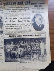 Cumhuriyet Gazetesi - 6 Eylül 1947 - 35 ler ve 47 ler yazan Nadir Nadi Başmakale - kabinede beklenen değişiklik dün yapıldı - kabineye giren yeni bakanlar Hüsrev Göle Şevket Adalan Cavit Ekin ve Münir Birsel Fotoğraf - Konya'da belediye işleri hiç de iyi yürümüyor - Mareşal Fevzi Çakmak Manisa'da - Türkiye Irak dostluk Anlaşması tasdik edildi - Türkçe yüzme birincilikleri başladı fotoğraf -Atıf İnan hakkındaki dedikodular - ecnebi ve azınlık okulları ücretleri arttırmak istiyor - Çariçe Elizabeth Toplayan Hamdi Varoğlu - İzmir at yarışları bu hafta başlıyor - Sinsi düşman filmi Yıldız sinemasında - Kanuni bir facia yazan Burhan Felek - Hamiyet Yüceses Safiye Ayla ve Mualla Gökçay Cağaloğlu Çiftesaraylar bahçesinde - Safiye Ayla Mustafa Çağlar Ve Hacer Buluş Darülaceze balosu için Taksim belediye Gazinosu'nda - Hasan traş bıçakları - Kemal Güngören şubesi Beşiktaş bahçesinde - Mualla Gökçay Büyükdere Beyazparkta - Mefharet Yıldırım Semiha Altın Hacer Buluş Yenikapı M. Çakır Gazinosunda