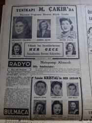 Cumhuriyet Gazetesi - 6 Eylül 1947 - 35 ler ve 47 ler yazan Nadir Nadi Başmakale - kabinede beklenen değişiklik dün yapıldı - kabineye giren yeni bakanlar Hüsrev Göle Şevket Adalan Cavit Ekin ve Münir Birsel Fotoğraf - Konya'da belediye işleri hiç de iyi yürümüyor - Mareşal Fevzi Çakmak Manisa'da - Türkiye Irak dostluk Anlaşması tasdik edildi - Türkçe yüzme birincilikleri başladı fotoğraf -Atıf İnan hakkındaki dedikodular - ecnebi ve azınlık okulları ücretleri arttırmak istiyor - Çariçe Elizabeth Toplayan Hamdi Varoğlu - İzmir at yarışları bu hafta başlıyor - Sinsi düşman filmi Yıldız sinemasında - Kanuni bir facia yazan Burhan Felek - Hamiyet Yüceses Safiye Ayla ve Mualla Gökçay Cağaloğlu Çiftesaraylar bahçesinde - Safiye Ayla Mustafa Çağlar Ve Hacer Buluş Darülaceze balosu için Taksim belediye Gazinosu'nda - Hasan traş bıçakları - Kemal Güngören şubesi Beşiktaş bahçesinde - Mualla Gökçay Büyükdere Beyazparkta - Mefharet Yıldırım Semiha Altın Hacer Buluş Yenikapı M. Çakır Gazinosunda