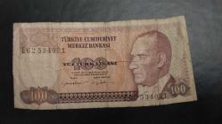 TÜRKİYE 7.NCİ EMİSYON 100. TL. E62 SERİSİ RESİMDE GÖRÜLDÜĞÜ GİBİ