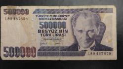 TÜRKİYE 7.NCİ EMİSYON  500.000. TL. L80 SERİSİ RESİMDE GÖRÜLDÜĞÜ GİBİ