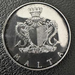 987 Ayar Gümüş Malta 2 Lira, 1974 Giovanni Francesco Abela 10 Gr. Çap 32. 25k Basım.
