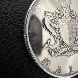987 Ayar Gümüş Malta 2 Lira, 1974 Giovanni Francesco Abela 10 Gr. Çap 32. 25k Basım.