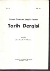 İstanbul Üniversitesi Edebiyat Fakültesi TARİH DERGİSİ sayı: 31