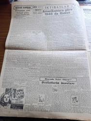 Cumhuriyet Gazetesi - 3 Ocak 1947 - bir gençle mülakat yazan Nadir Nadi Başmakale - demokratların büyük Kongresi için hazırlıklar - Ege tütün piyasası bu sabah açılıyor - Rus basınının yeni ve gülünç iddiaları boğazlarda Amerikan birlikleri varmış - Fuat Köprülü Celal Bayar ve Adnan Menderes ile beraber Demokrat Parti merkezinde fotoğraf - çalışma Bakanı Doktor Sadi Irmak  İstanbul'a geldi - Amerikadan dönen Vehbi Koç'un intibaları fotoğraf - devlet resim ve heykel sergisi - İspanya'da muvakkat bir hükümet kurulacak - General Franco Brunette Şehrinde Bir Merasim Esnasında fotoğraf - Çatalca halkı Toprak kanununun tatbikini istedi - Yavuz Sultan Selim Ağlıyor yazan Feridun Fazıl Tülbentçi yazı dizisi - Filistin'de sıkı yönetim ilan edilecek - çoğunluk yazan Burhan Felek - Münir Nurettin Selçuk ve arkadaşları Pangaltı İnci sinemasında - Shakespeare muamması Nihayet çözülüyor - küçük hikaye Zümrüt bahçe yazan Cahit Uçuk -Walt Disney'in yarattığı renkli mucizeler yalnız Yıldız sinemasında