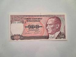 TC KAĞIT 100 LİRA 1970 ÇİL