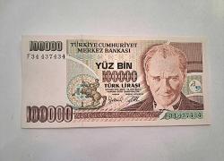TC KAĞIT 100.000 LİRA 1970 ÇİL