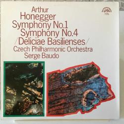 Arthur Honegger - Symphony No. 1 - Symphony No. 4 (Deliciae Basilienses) / Czech Philharmonic Orchestra, Serge Baudo / Czech. 1974 / LP / *classical*
