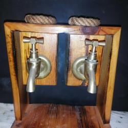 Doğal ahşap ikili İçki standı