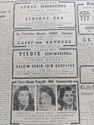 Cumhuriyet Gazetesi - 16 Aralık 1947 - Bu kaçıncı fiyasko yazan Nadir Nadi Başmakale - Londra Konferansı akamete uğradı - işin içyüzü Sovyet Rusya işgal ettiği memleketleri boşaltmak istemiyor - CHP basınının aylardan sonra demokratlara ilk hücumu - Molotov Marshall ve Bevin'in elini sıkıyor fotoğraf - Vali Lütfi Kırdar sıkıyönetim kalkınca asayişini bozmaması için kaymakamlara direktifler verdi - Emniyet Müdürü İsmail Hakkı Baykal - Londra'dan dönen rektör Tevfik Taylan ve Sıddık Sami Onar'ın anlattıkları - Sadık Aldoğan Afyon'da yine ağzına geleni söyledi - Filistin'de İngilizler dün gece Yahudi bölgelerinden çekilmeye başladılar - Devlet tiyatro ve operasına düşen üç vazife yazan Refik Ahmet Sevengil - Dağlar Delinirken yazan Rikkat Asım Köknar yazı dizisi - Safiye Ayla Mualla Gökçay Hamiyet Yüceses Yarın akşam Pangaltı İnci sinemasında  - Lassi'nin Yavrusu Saray Sinemasında - kalbim senin için çarpıyor filmi Yıldız sinemasında -Fenerbahçe Galatasaray maçı biletleri çıktı