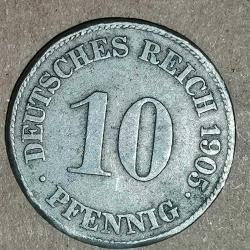 ALMANYA 1905  10 PFENNIG