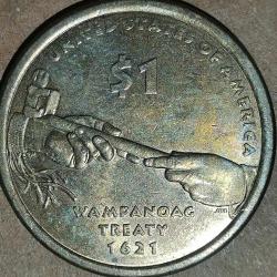AMERİKA  2011   1 DOLAR  Wampanoag Antlaşması