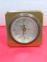 MS4----SWIZA SWIDEN İSVİÇRE PİRİNÇ KASA PİLİ BİTİK MASA SAATİ